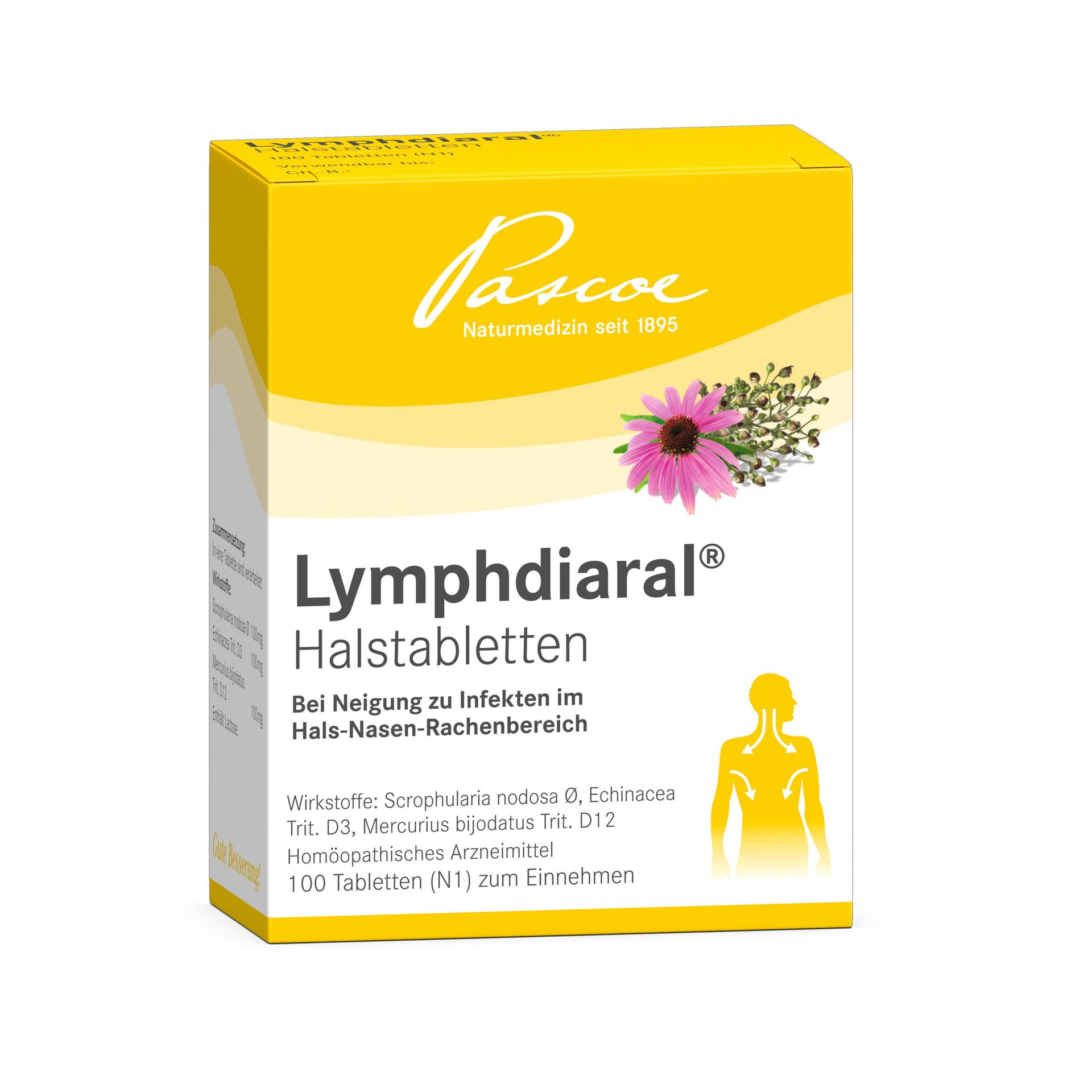 Lymphdiaral Halstabletten 100 Packshot PZN 03898510