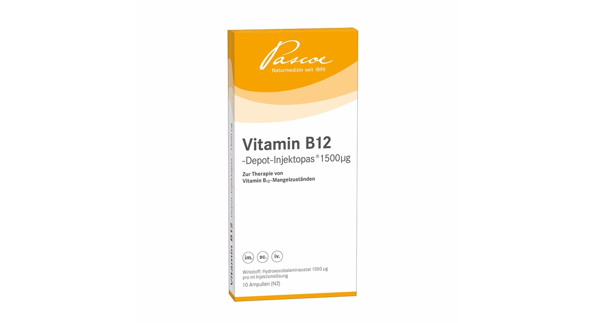 kennisgeving Kleren Inwoner Vitamin B12-Depot-Injektopas 1500 µg | Pascoe Natural Healthcare